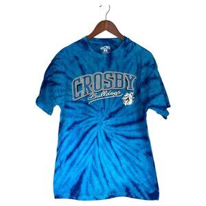 Crosby Bulldogs Blue Tie Dye S/S T-Shirt Men's L High School